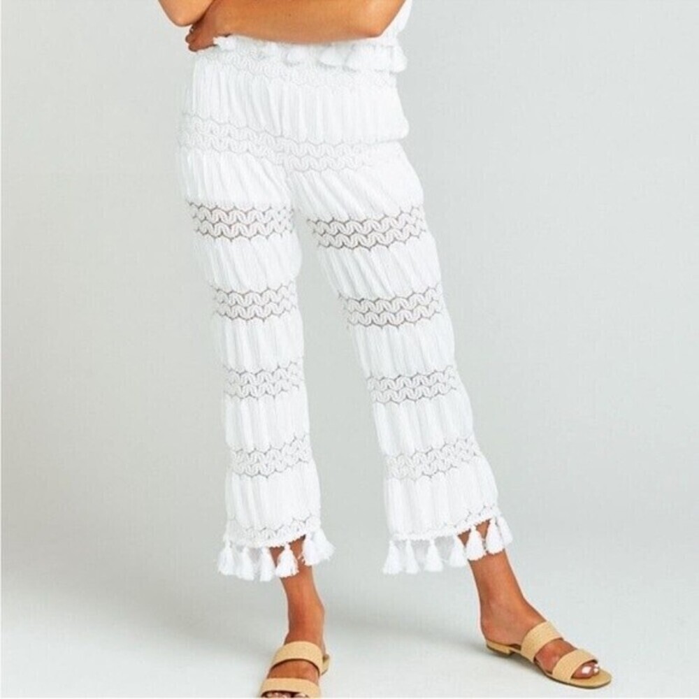 NWT Show Me Your MuMu Tassel Baby Bells Pants in Mademoiselle Lace White - Picture 4 of 9